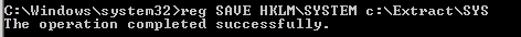 Extracting the SYSTEM file through the
registry
